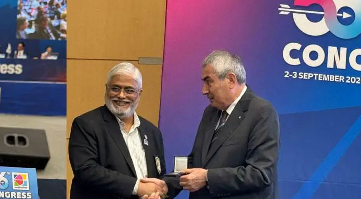 বিশ্ব আর্চারি থেকে সম্মাননা পেলেন বাংলাদেশের সংগঠক