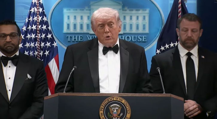ডিনারে গুলির ঘটনায় ইরান জড়িত নয়: ডোনাল্ড ট্রাম্প