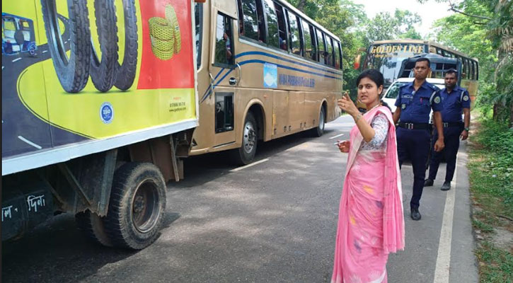 সড়ক নিরাপত্তা নিশ্চিতে বরিশালে মহাসড়কে অভিযান