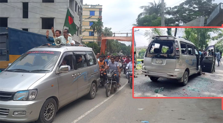 ফরিদপুরে বিএনপির দুই পক্ষের মারামারি, গাড়ি ভাঙচুর