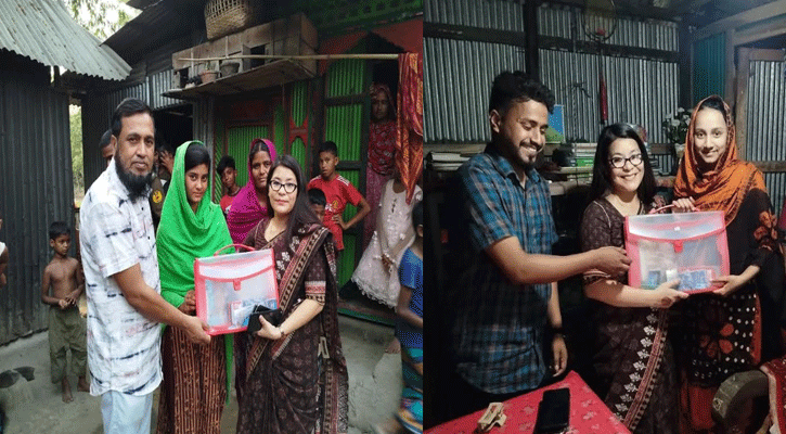 বাড়ি বাড়ি গিয়ে এসএসসি পরীক্ষার্থীদের শিক্ষা উপকরণ দিলেন ইউএনও