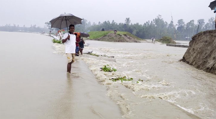 পাঁচ নদীর ৯ স্টেশনে পানি এখনও বিপৎসীমার ওপর