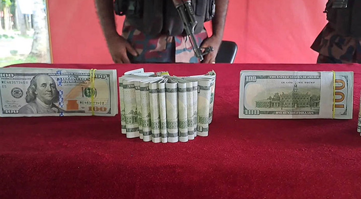 ভারতে পাচারকালে ৮০ হাজার ডলার জব্দ