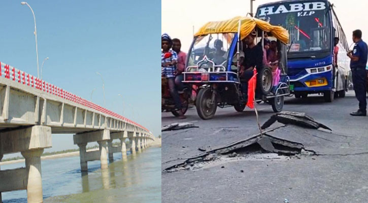 রংপুরে মহিপুর তিস্তা সেতুতে ভাঙন, আতঙ্কিত পথচারীরা