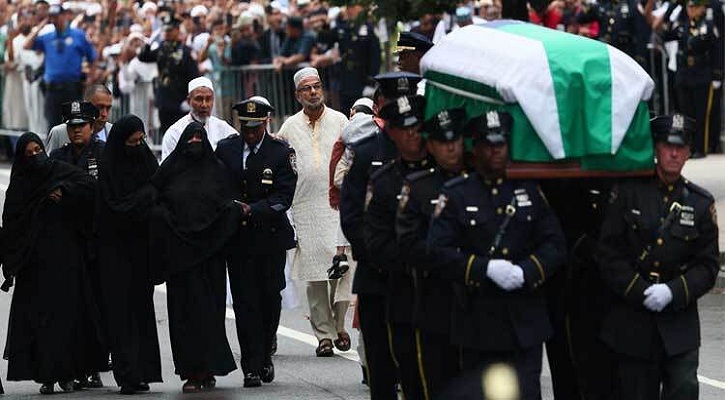 নিউইয়র্কে পুলিশ কর্মকর্তা দিদারুলকে মরণোত্তর পদোন্নতি : জানাজায় মানুষের ঢল