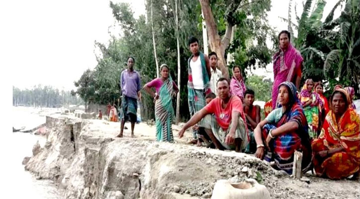 কুড়িগ্রামে তিস্তার ভাঙনে হুমকির মুখে শত শত বাড়িসহ ফসলি জমি 