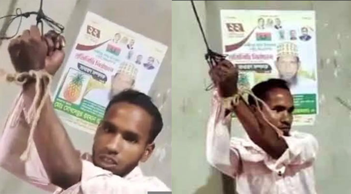 হাত ‘বেঁধে’ ঝুলিয়ে শ্রমিককে বর্বর নির্যাতন, ভিডিও ভাইরাল 