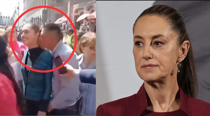 মেক্সিকোর প্রেসিডেন্টকে জড়িয়ে ধরে চুমু দেওয়ার চেষ্টা