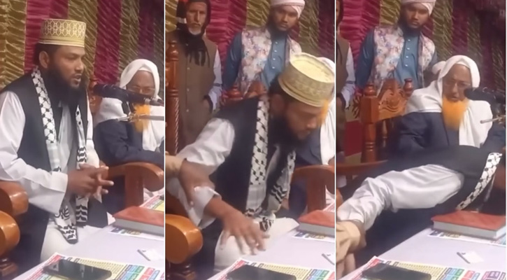 মাহফিলে বয়ানের মাঝেই ঢলে পড়লেন মাওলানা ফরিদুল ইসলাম