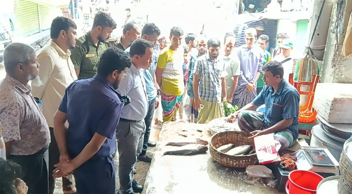 পিরোজপুরে চিংড়িতে জেলি মিশিয়ে বিক্রি, ব্যবসায়ীকে জরিমানা 