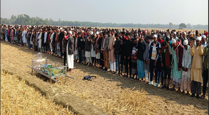 চোখের জলে শিশু সাজিদকে বিদায়, জানাজায় মানুষের ঢল