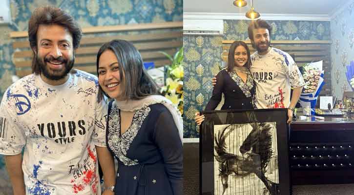 শাকিবের জন্মদিনে ঘোড়ার ছবি উপহার দিলেন অভিনেত্রী ভাবনা