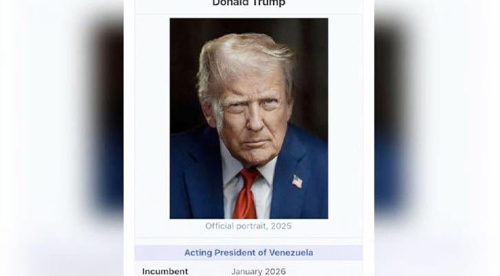 নিজেকে ভেনেজুয়েলার ‘ভারপ্রাপ্ত প্রেসিডেন্ট’ ঘোষণা করলেন ট্রাম্প!