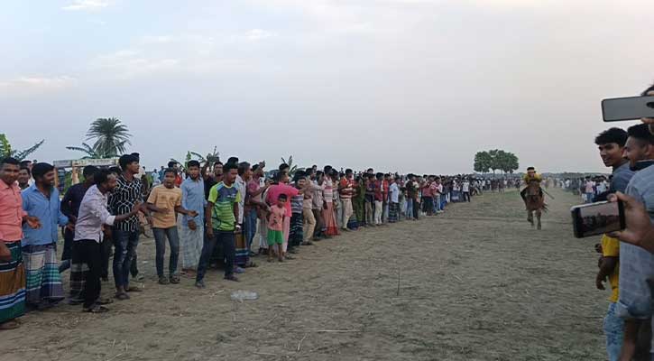 সালথায় ঐতিহ্যবাহী ঘোড়া দৌড়, লক্ষাধিক লোকের সমাগম