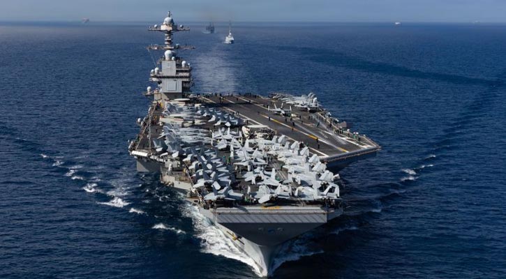দুই দেশকে শায়েস্তায় বিশ্বের সবচেয়ে বড় যুদ্ধজাহাজ পাঠালেন ট্রাম্প