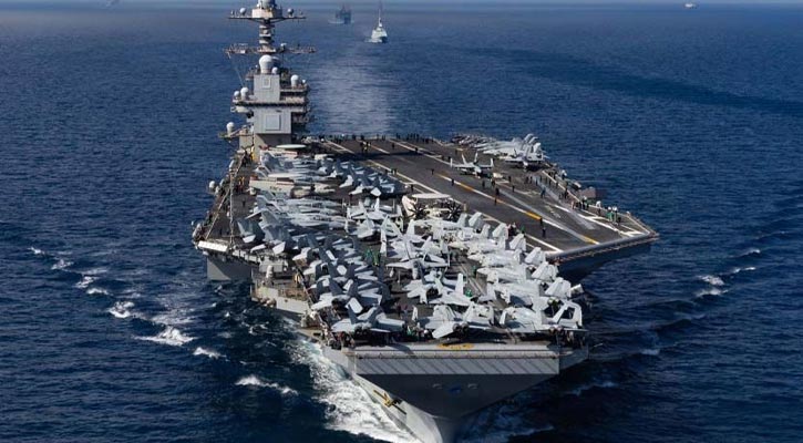 মার্কিন রণতরী ইউএসএস জেরাল্ড ফোর্ডে অগ্নিকাণ্ড, আহত দুই সেনা